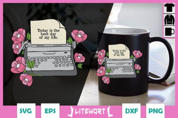 Best Day Floral Typewriter SVG