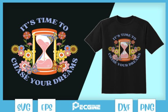 Chase Dreams Floral Hourglass SVG