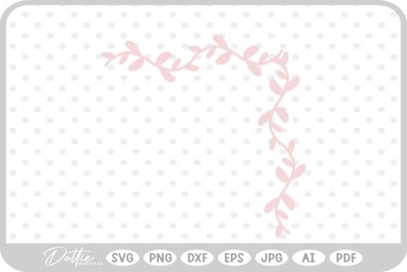 Corner Border Floral Vine SVG PNG DXF