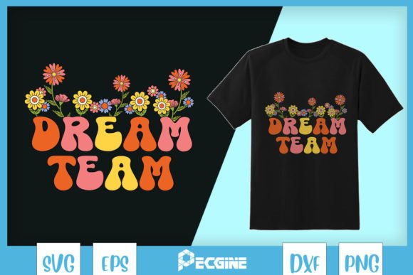 Dream Team Floral Retro SVG