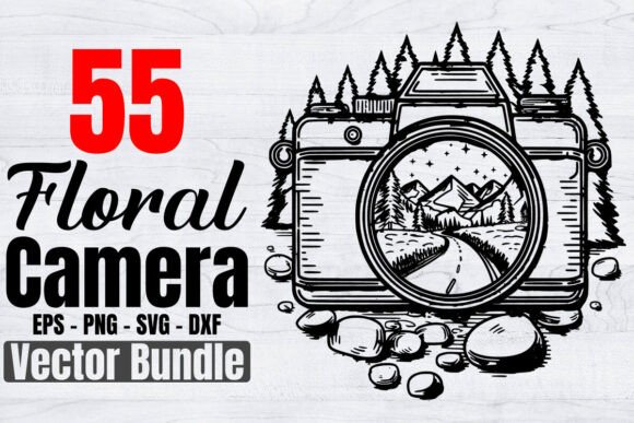 Floral Camera Svg Bundle, Photographer