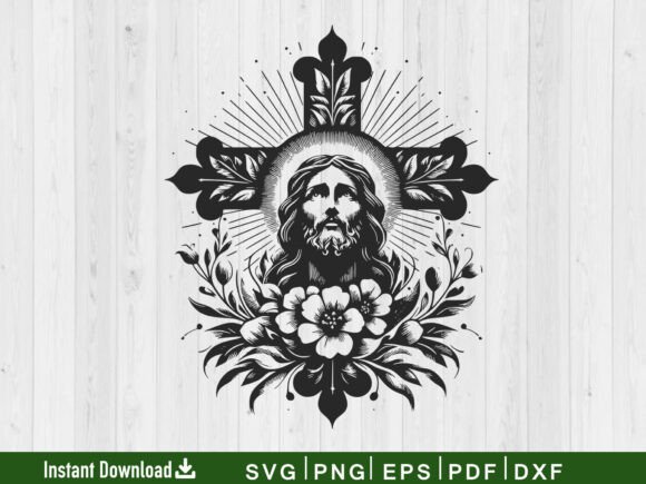 Floral Cross SVG, Christian Svg Vector