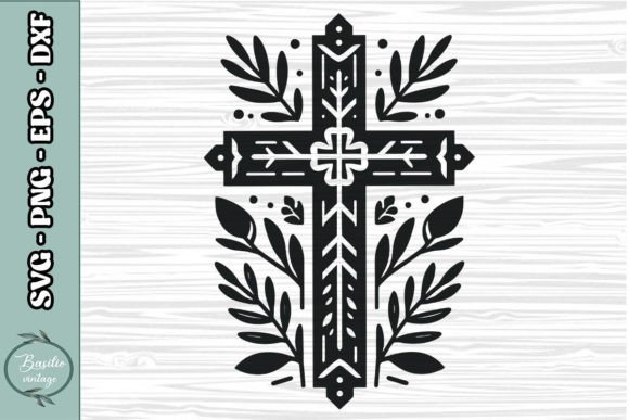 Floral Cross SVG Clipart 01