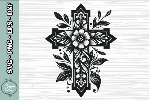 Floral Cross SVG Clipart 12 Review
