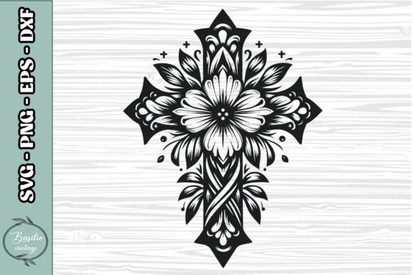 Floral Cross SVG Clipart 19 Review