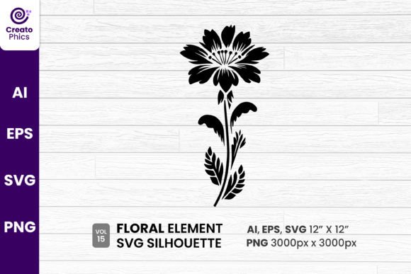 Floral Element SVG Silhouette Flower