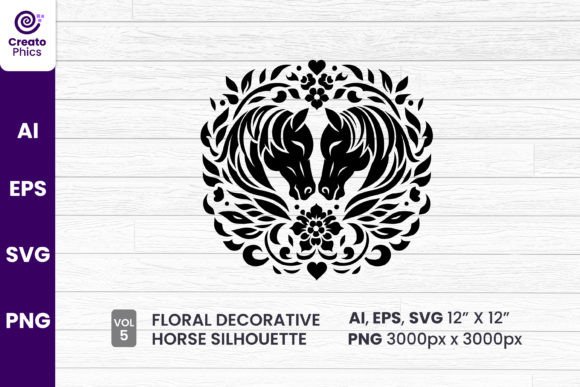 Floral Horse SVG Silhouette Sublimation