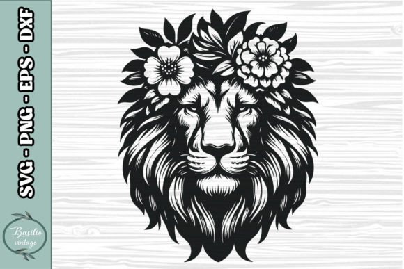 Floral Lion SVG Clipart 10