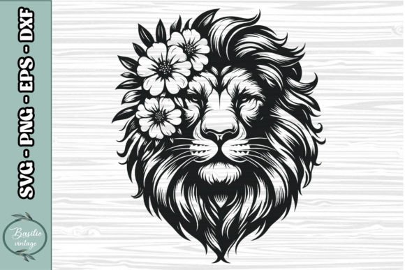 Floral Lion SVG Clipart 11