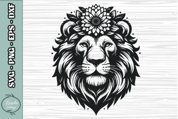 Floral Lion SVG Clipart 15