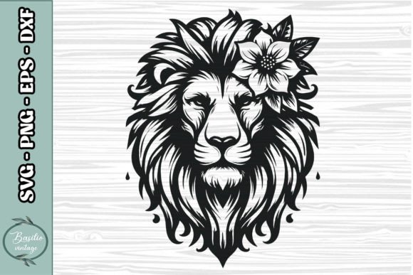 Floral Lion SVG Clipart 18