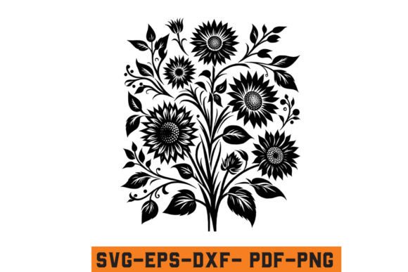Floral Sunflower SVG Sunflower Cut File