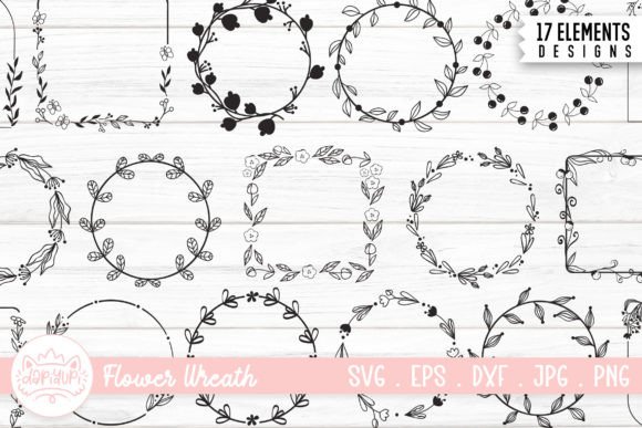 Floral Wreath Bundle Floral Frame SVG