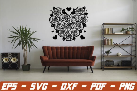 Roses and Heart Svg, Floral Heart Svg