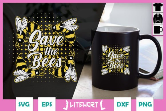 Save the Bee Floral Bee SVG