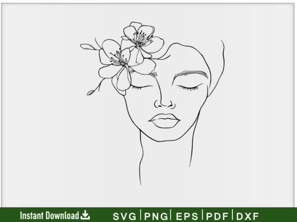 Silhouette Floral Woman SVG Vector File