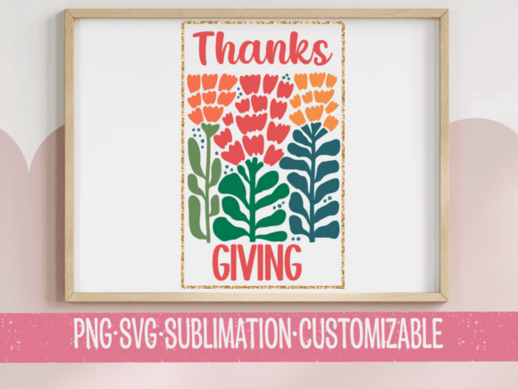 ThanksGiving Floral Art SVG PNG