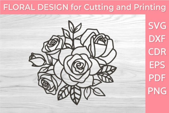 Vintage Floral Roses SVG Clipart T-shirt